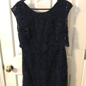 Navy Blue Lace Dress